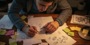 Human copywriter creating emotional and brand-driven content