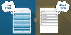 Long complicated website form compared to simple short form