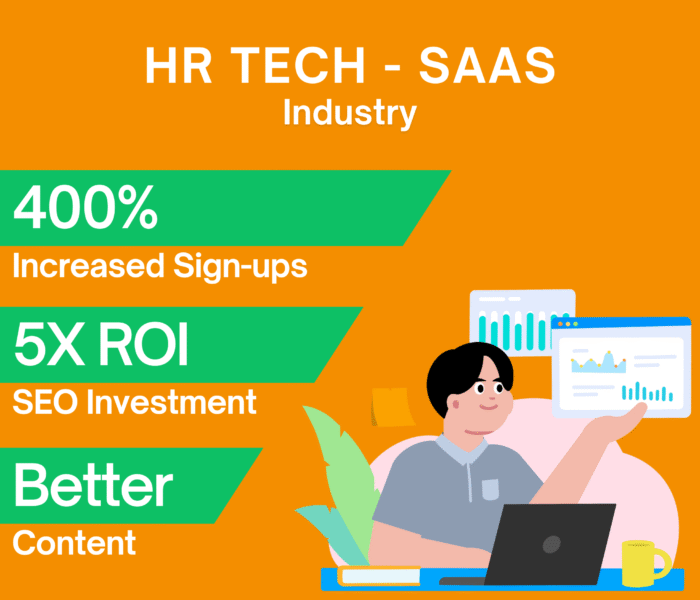 HR SaaS SEO results showing increase in sign-ups and organic growth